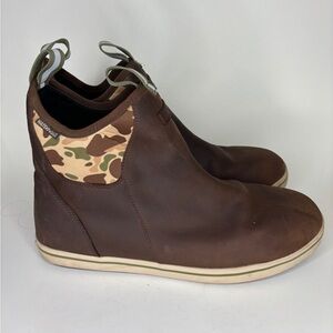XTRATUF Men's Leather Brown Camo Ankle Boots XAL-DCAM Size 48 US 13 Pull On